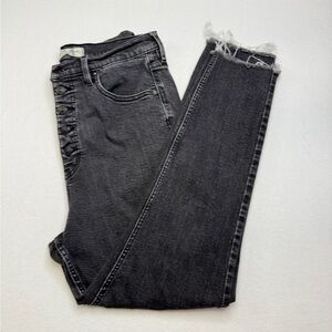 We The Free Black Ankle Cropped Distressed Jeans